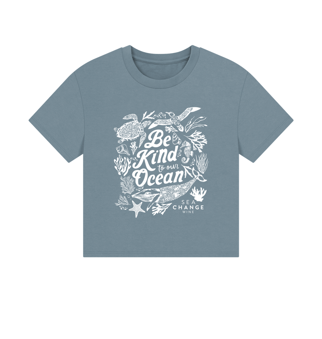 Stone Blue Printed T-shirt Front