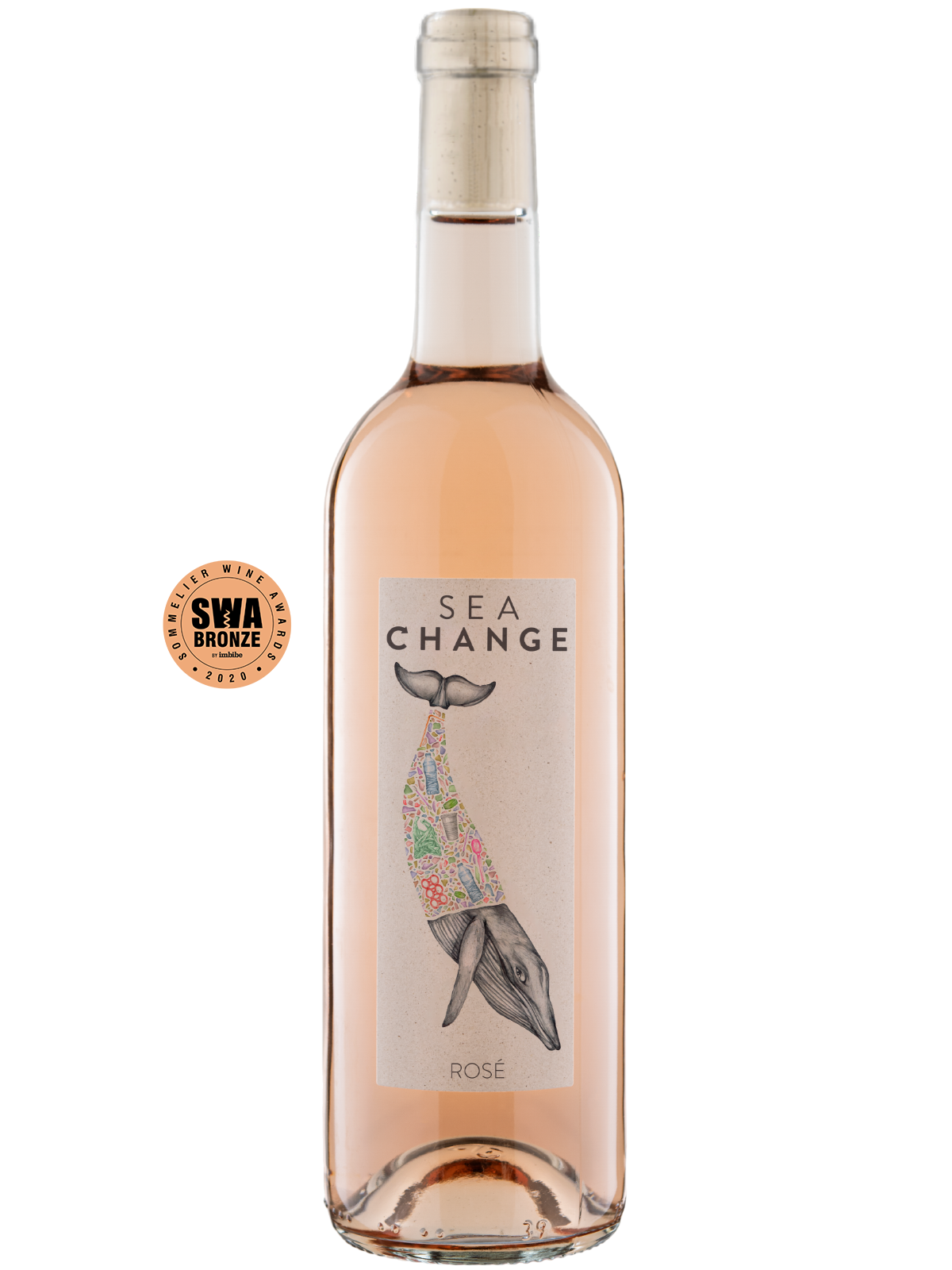 Sea Change Rose Bottle Shot With Award
